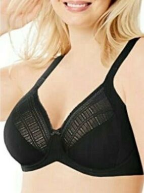 Lilyette Minimizer Bra Size 38DD Black LY0434 Underwire NWT